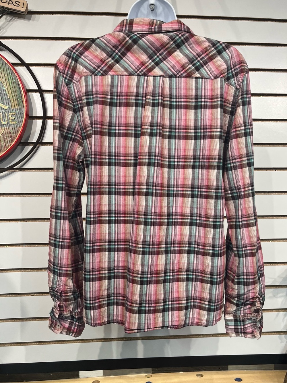 PrAna “Gina” style plaid shirt size medium - Picture 6 of 10